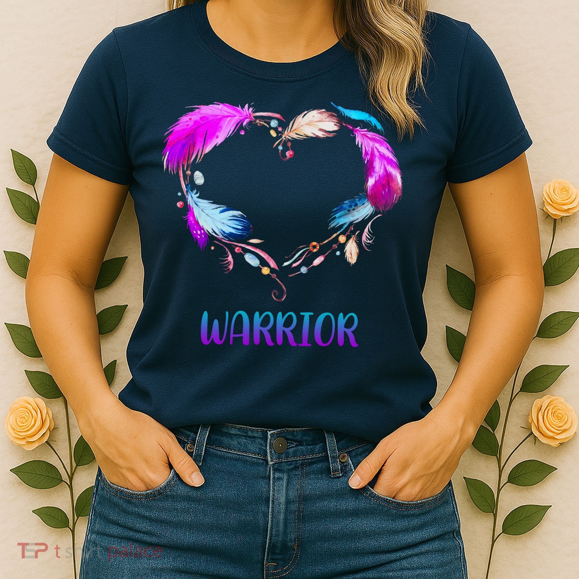 Warrior Heart Feather Graphic Women's T-Shirt