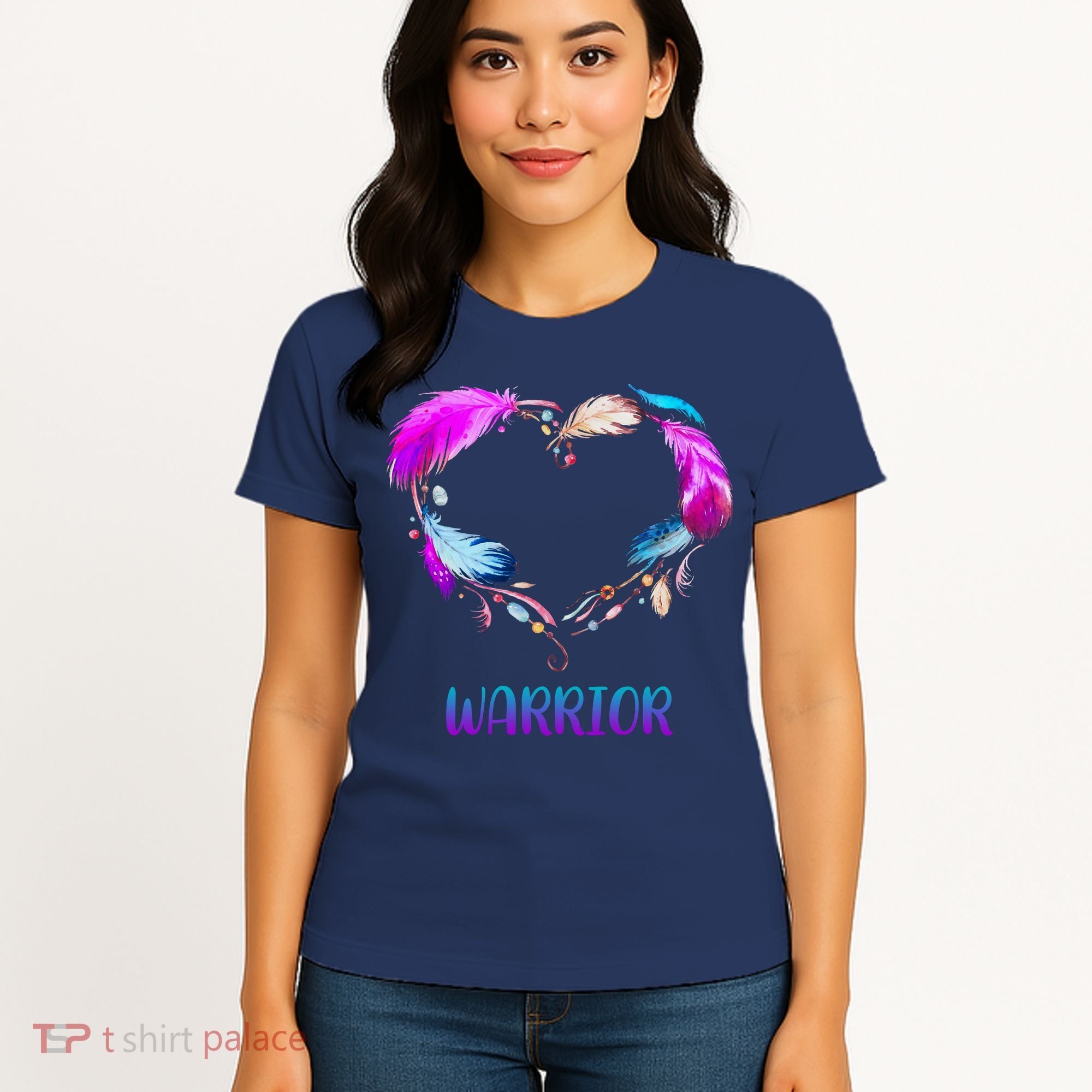 Warrior Heart Feather Graphic Women's T-Shirt