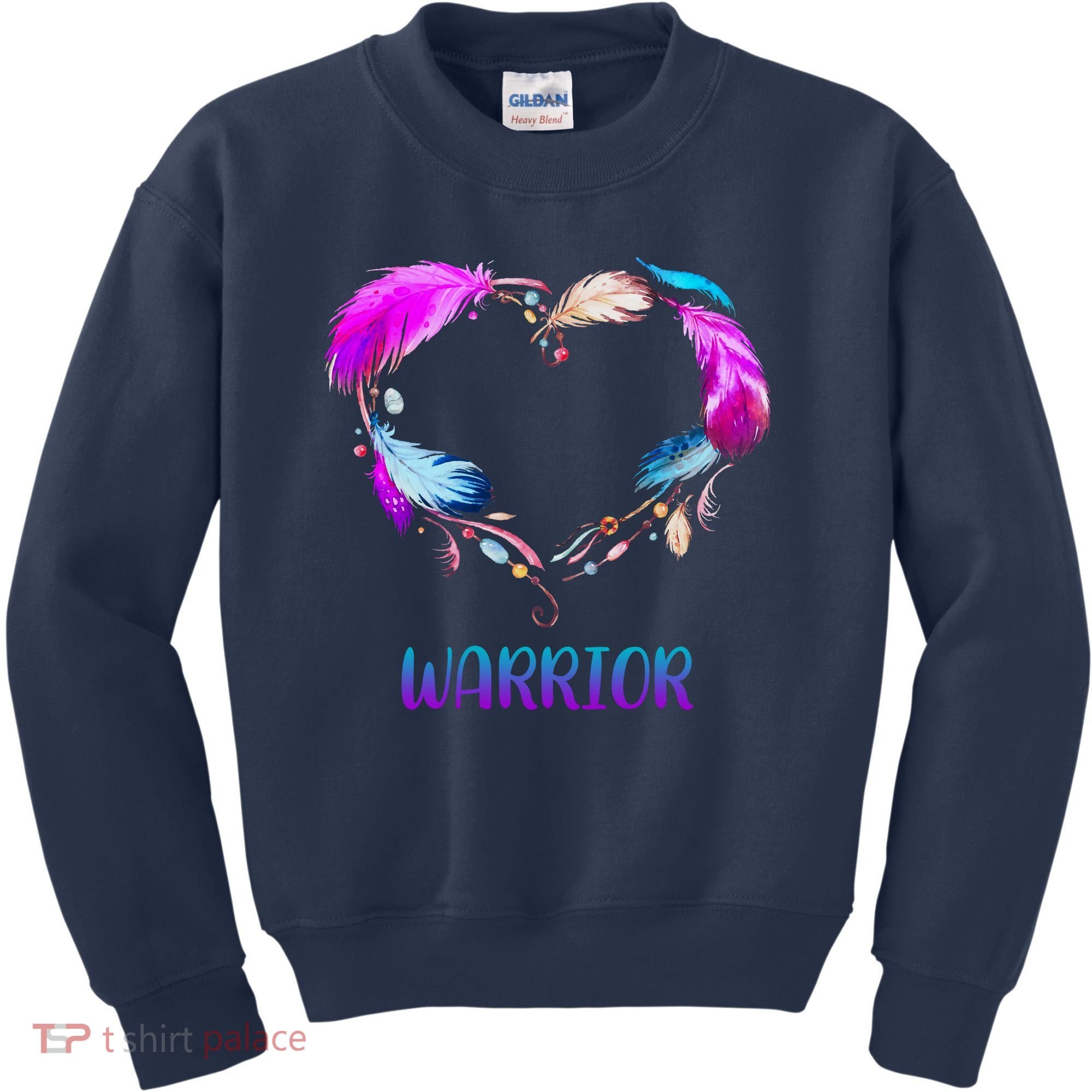 Warrior Heart Feather Graphic Kids Sweatshirt
