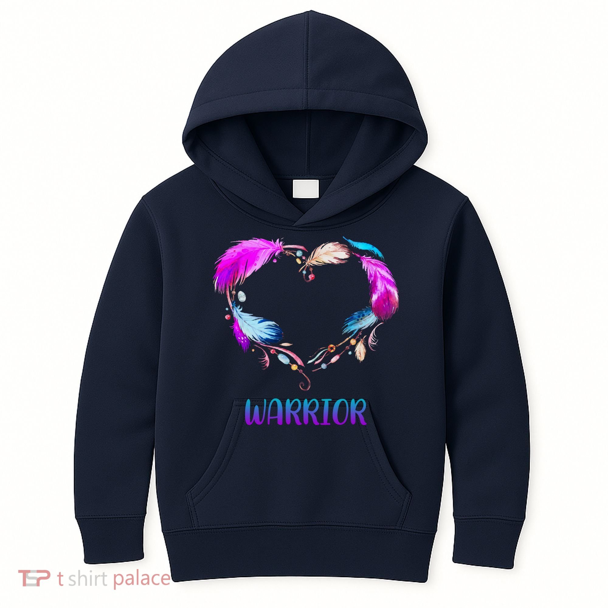 Warrior Heart Feather Graphic Kids Hoodie