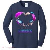 Warrior Heart Feather Graphic Kids Long Sleeve Shirt thumb 0