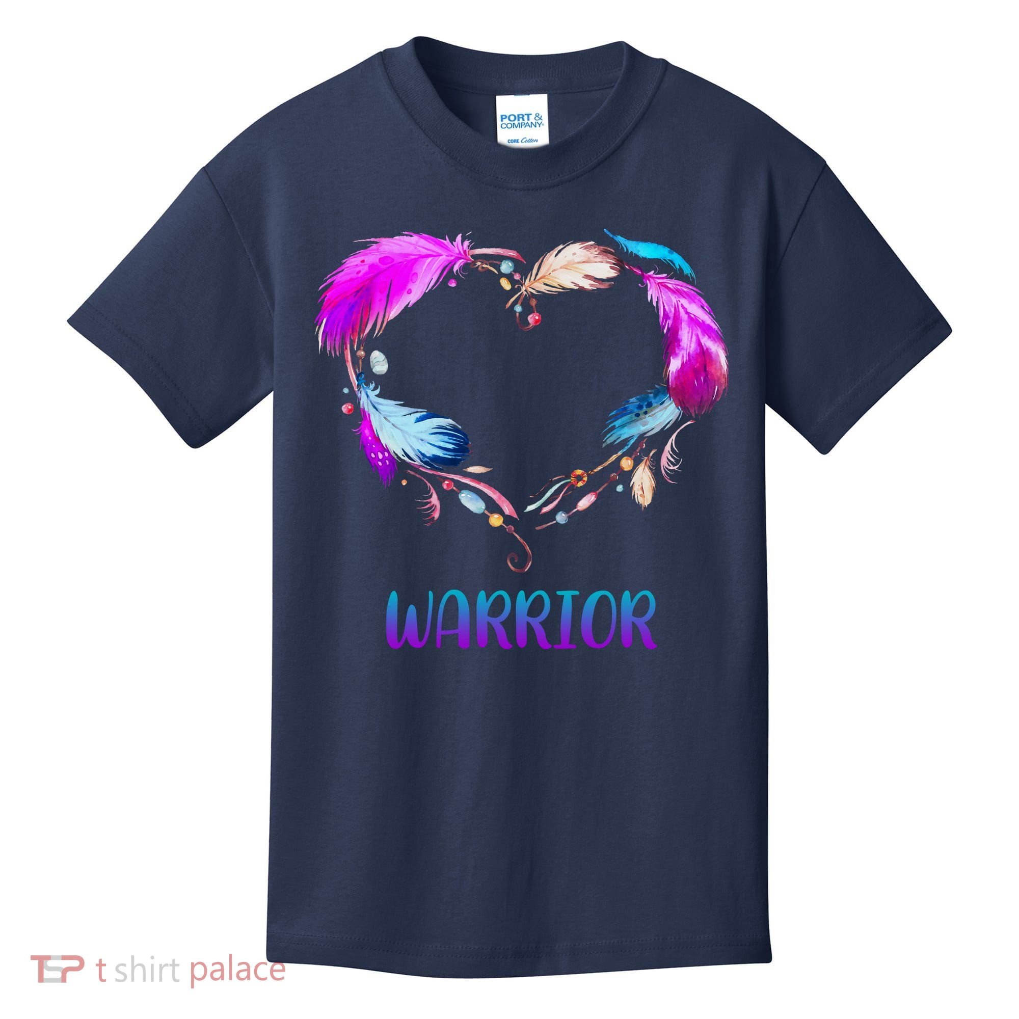 Warrior Heart Feather Graphic Kids T-Shirt