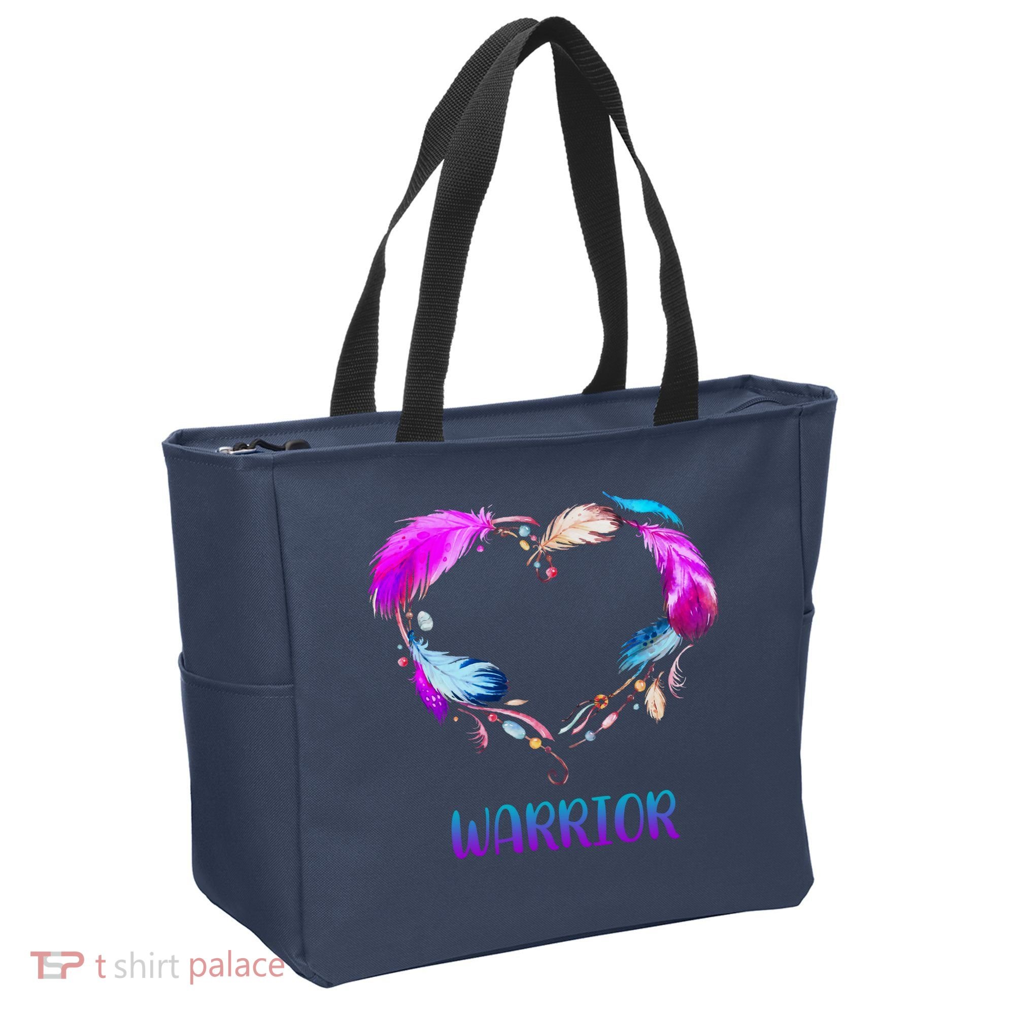Warrior Heart Feather Graphic Tote Bag