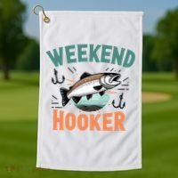Weekend Hooker Fishing Golf Towel thumb 1