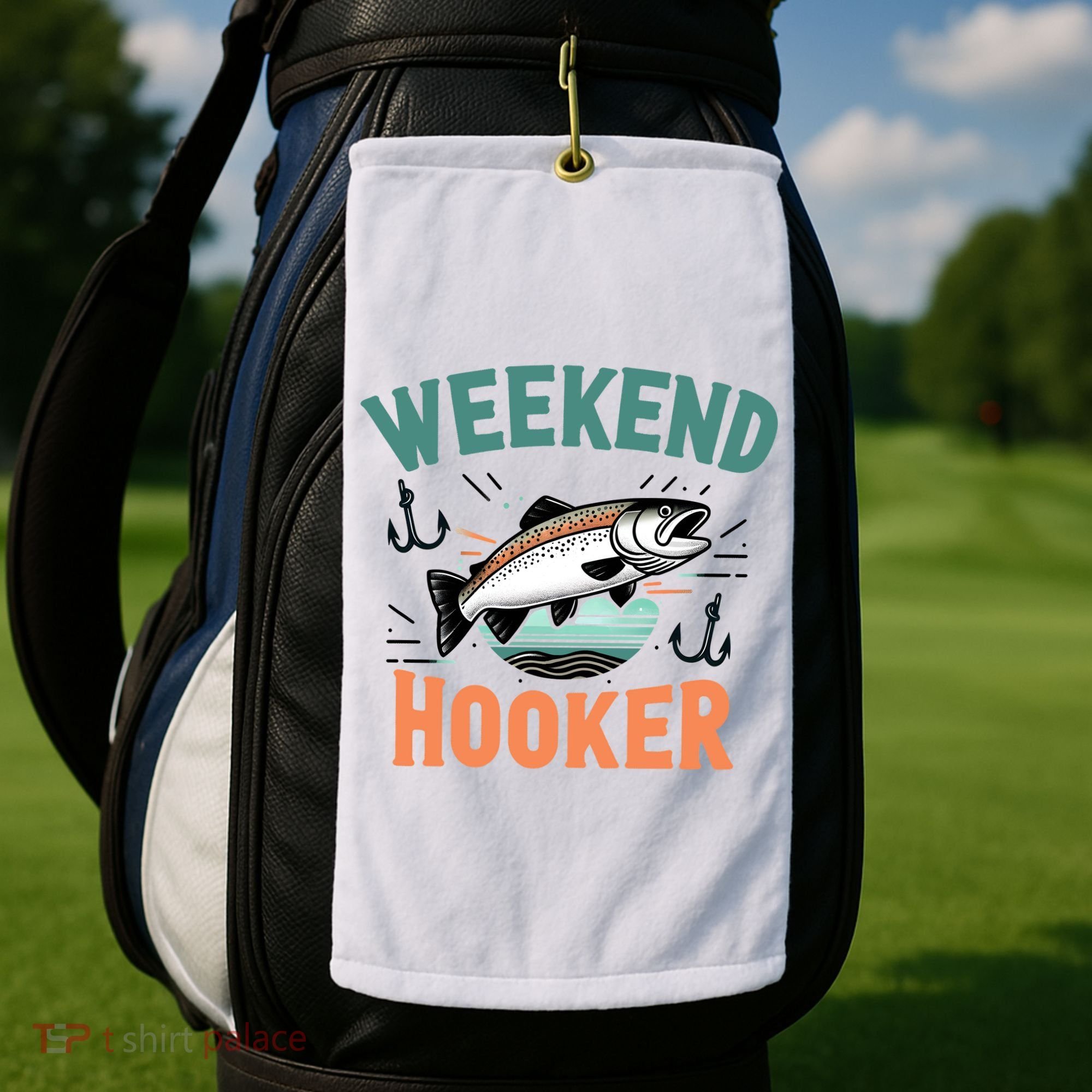 Weekend Hooker Fishing Golf Towel