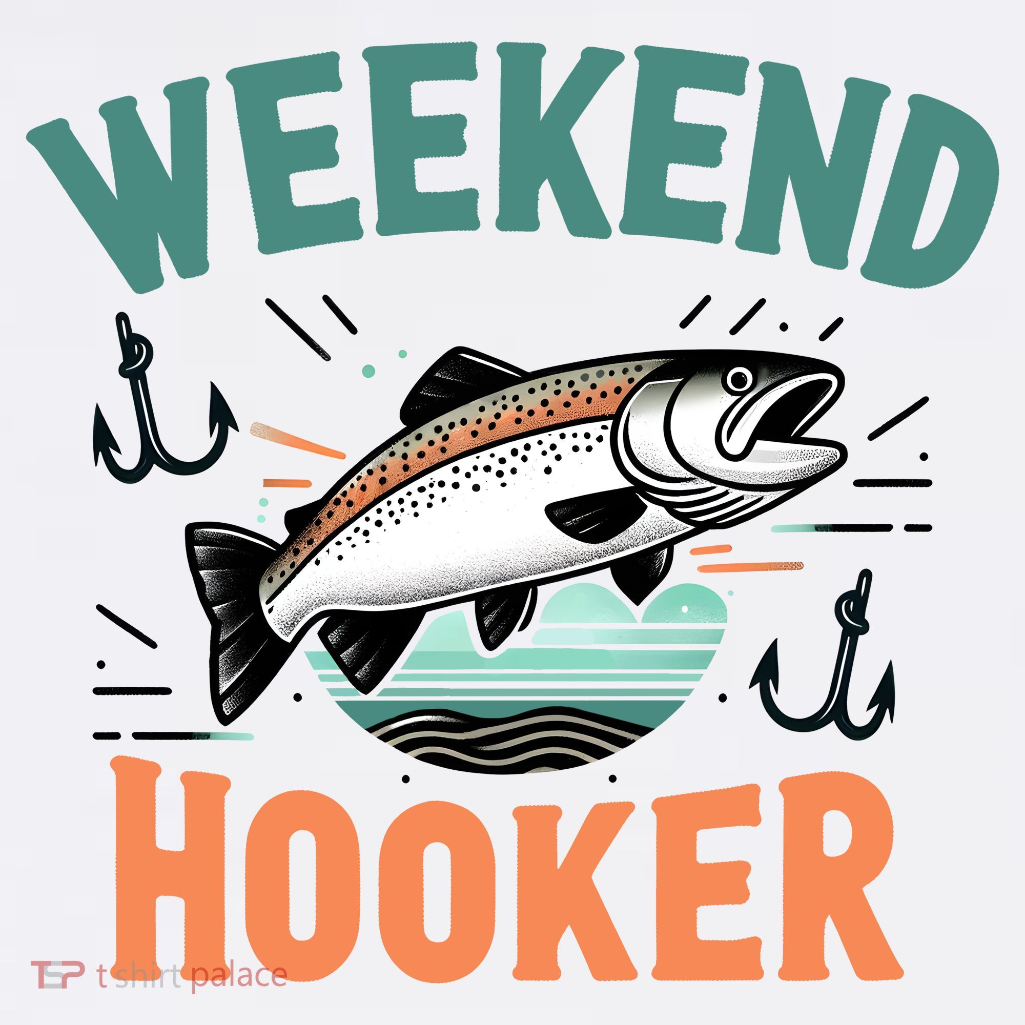 Weekend Hooker Fishing Golf Towel