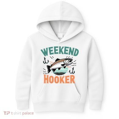 Weekend Hooker Fishing Kids Hoodie