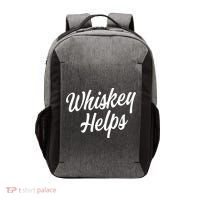 Whiskey Helps Funny Vector Backpack thumb 0