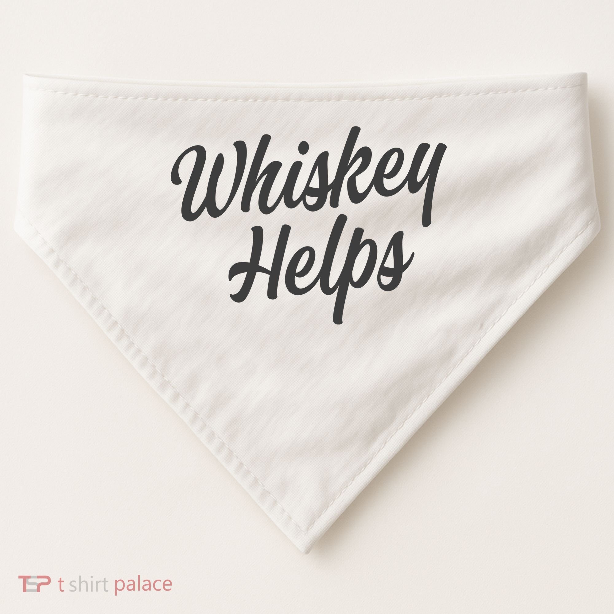 Whiskey Helps Funny USA-Made Doggie Bandana