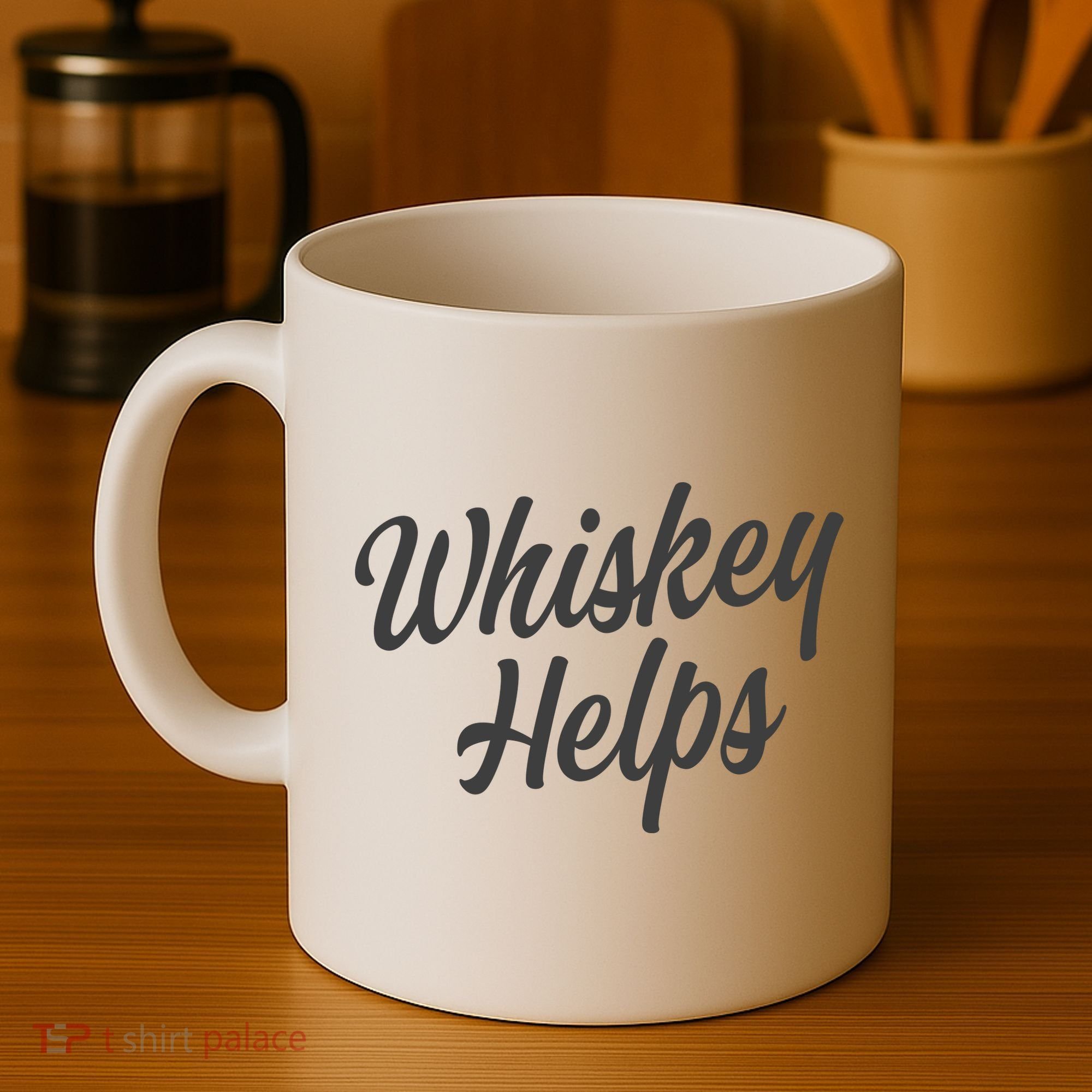 Whiskey Helps Funny Coffee Mug
