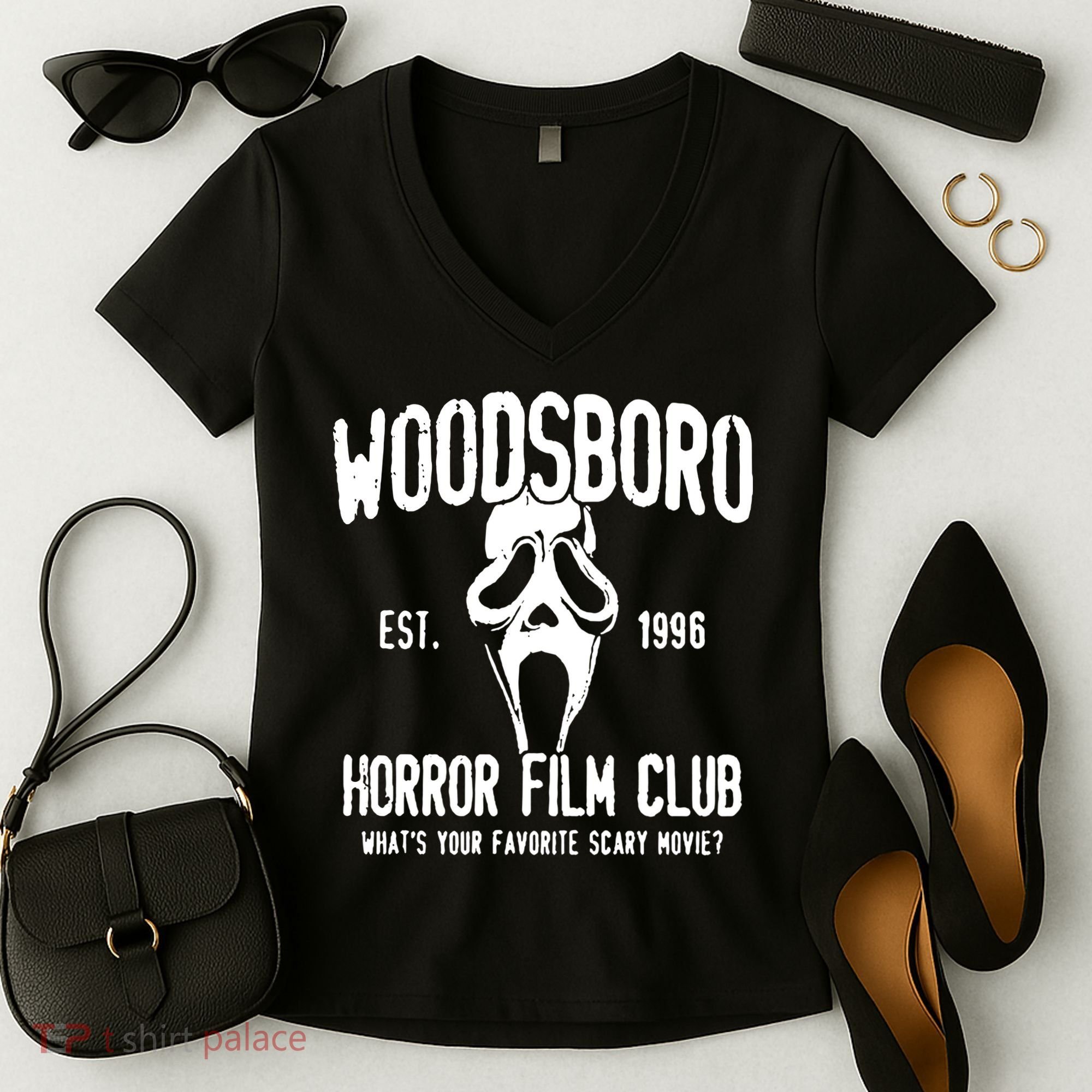 Woodsboro Horror Film Club Women's V-Neck T-Shirt