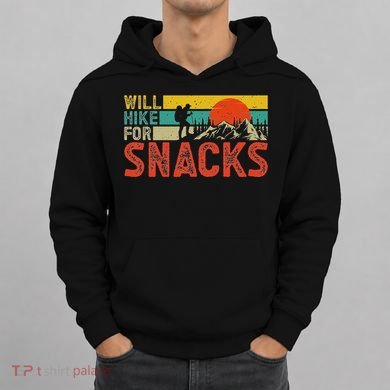 Will Hike For Snacks Funny Hiking Outdoor Mountain Hoodie