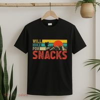 Will Hike For Snacks Funny Hiking Outdoor Mountain T-Shirt thumb 2