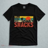 Will Hike For Snacks Funny Hiking Outdoor Mountain T-Shirt thumb 5