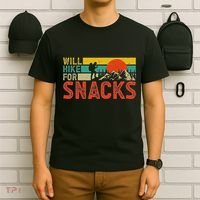 Will Hike For Snacks Funny Hiking Outdoor Mountain T-Shirt thumb 6