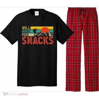 Will Hike For Snacks Funny Hiking Outdoor Mountain Pajama Set