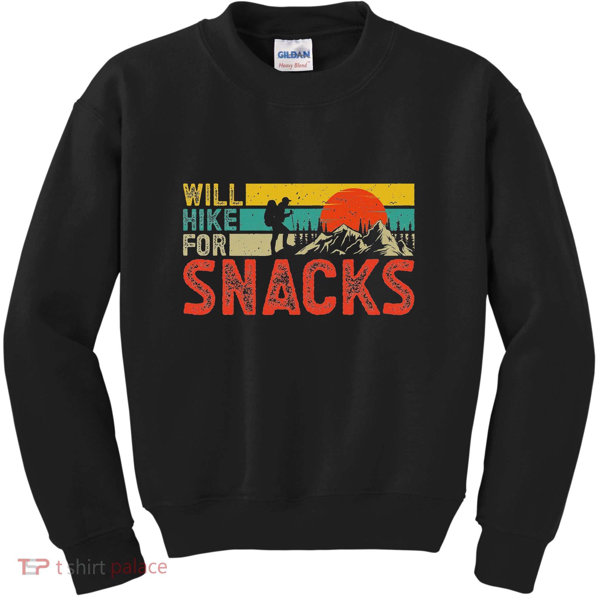 Will Hike For Snacks Funny Hiking Outdoor Mountain Kids Sweatshirt