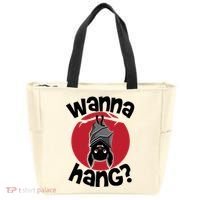 Wanna Hang Funny Bat Tote Bag thumb 0
