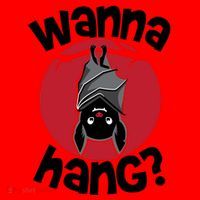 Wanna Hang Funny Bat Santa Hat thumb 1