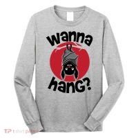 Wanna Hang Funny Bat Long Sleeve Shirt thumb 0
