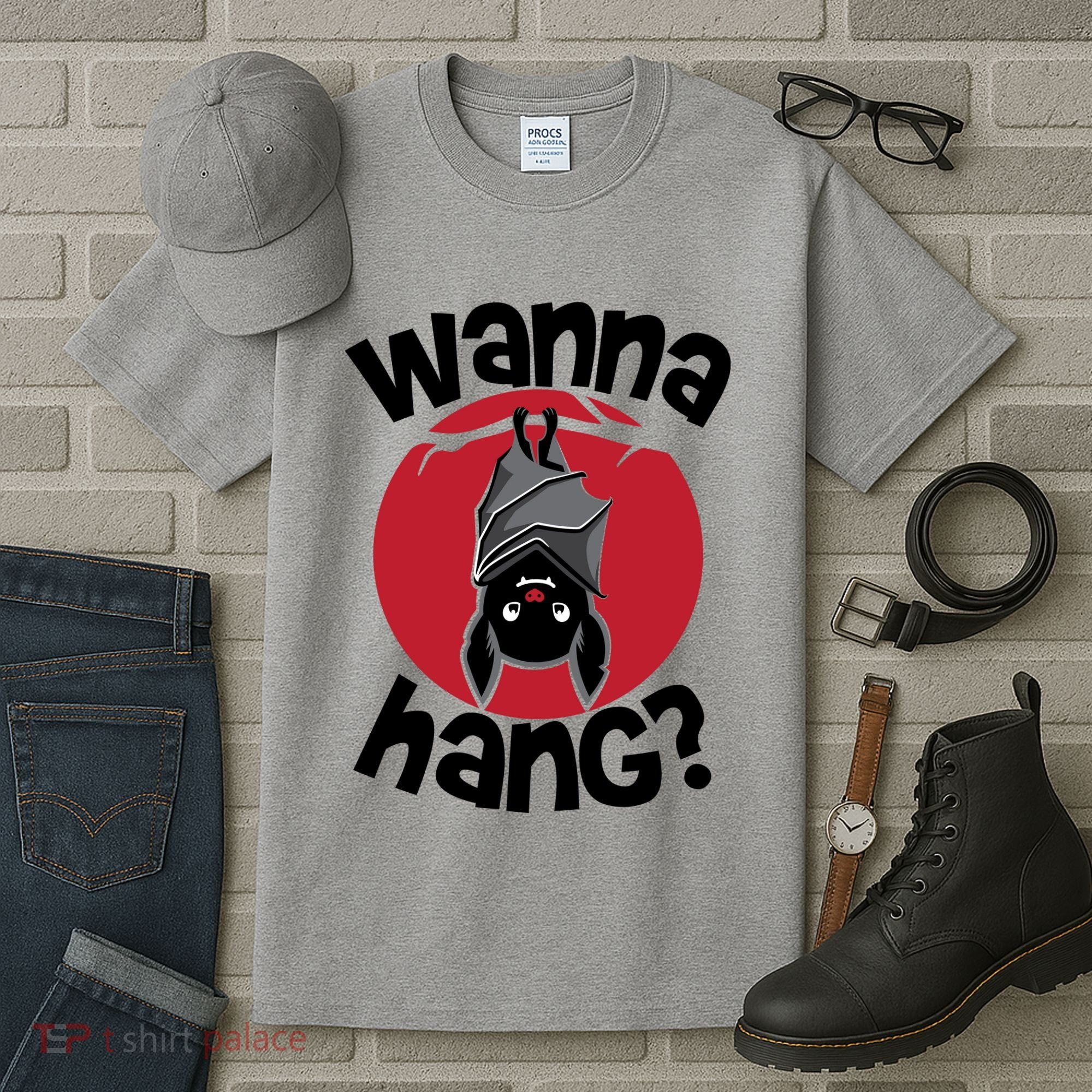 Wanna Hang Funny Bat Tall T-Shirt