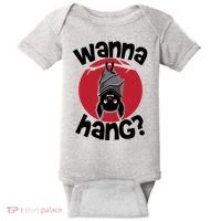 Wanna Hang Funny Bat Baby Bodysuit thumb 0