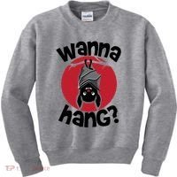 Wanna Hang Funny Bat Kids Sweatshirt thumb 0