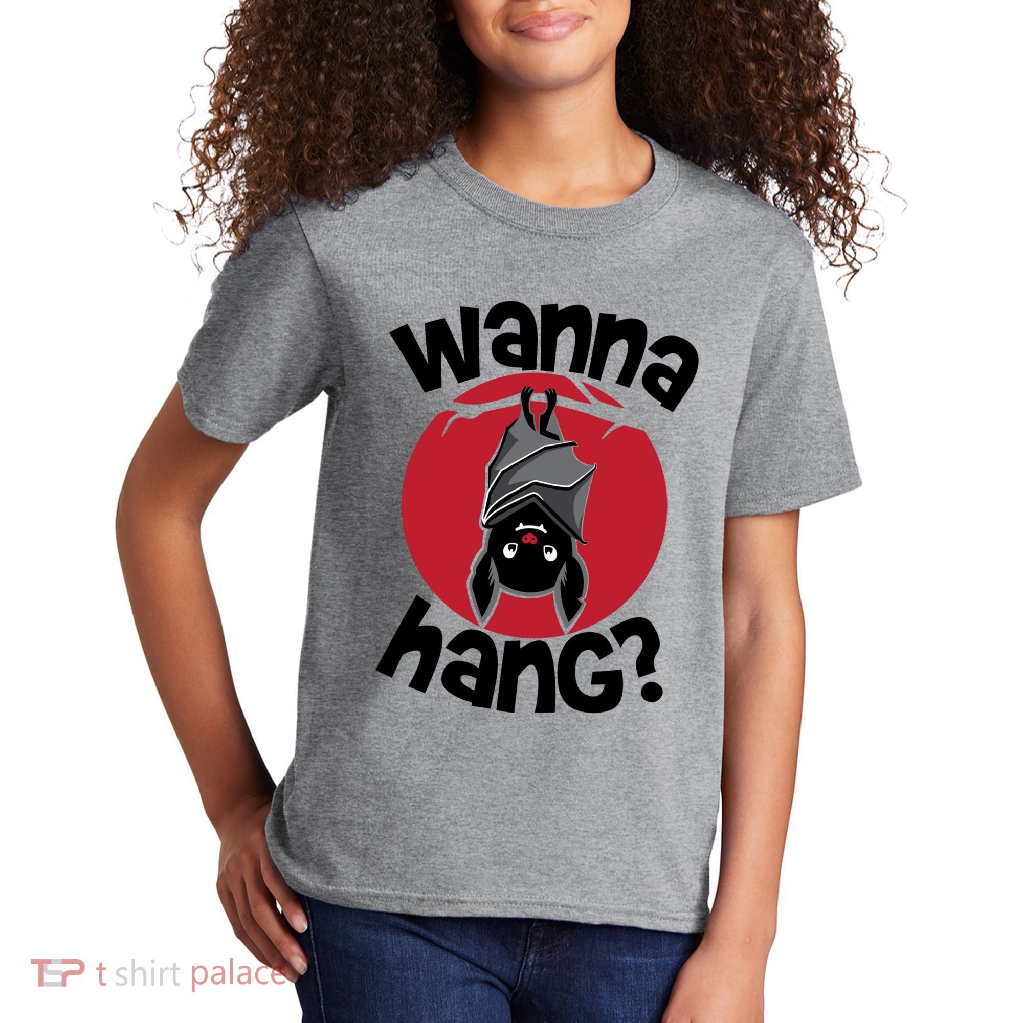 Wanna Hang Funny Bat Kids T-Shirt