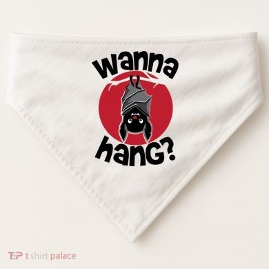 Wanna Hang Funny Bat USA-Made Doggie Bandana