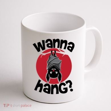 Wanna Hang Funny Bat Coffee Mug back