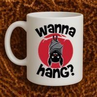 Wanna Hang Funny Bat Coffee Mug thumb 2