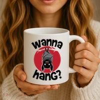 Wanna Hang Funny Bat Coffee Mug thumb 3