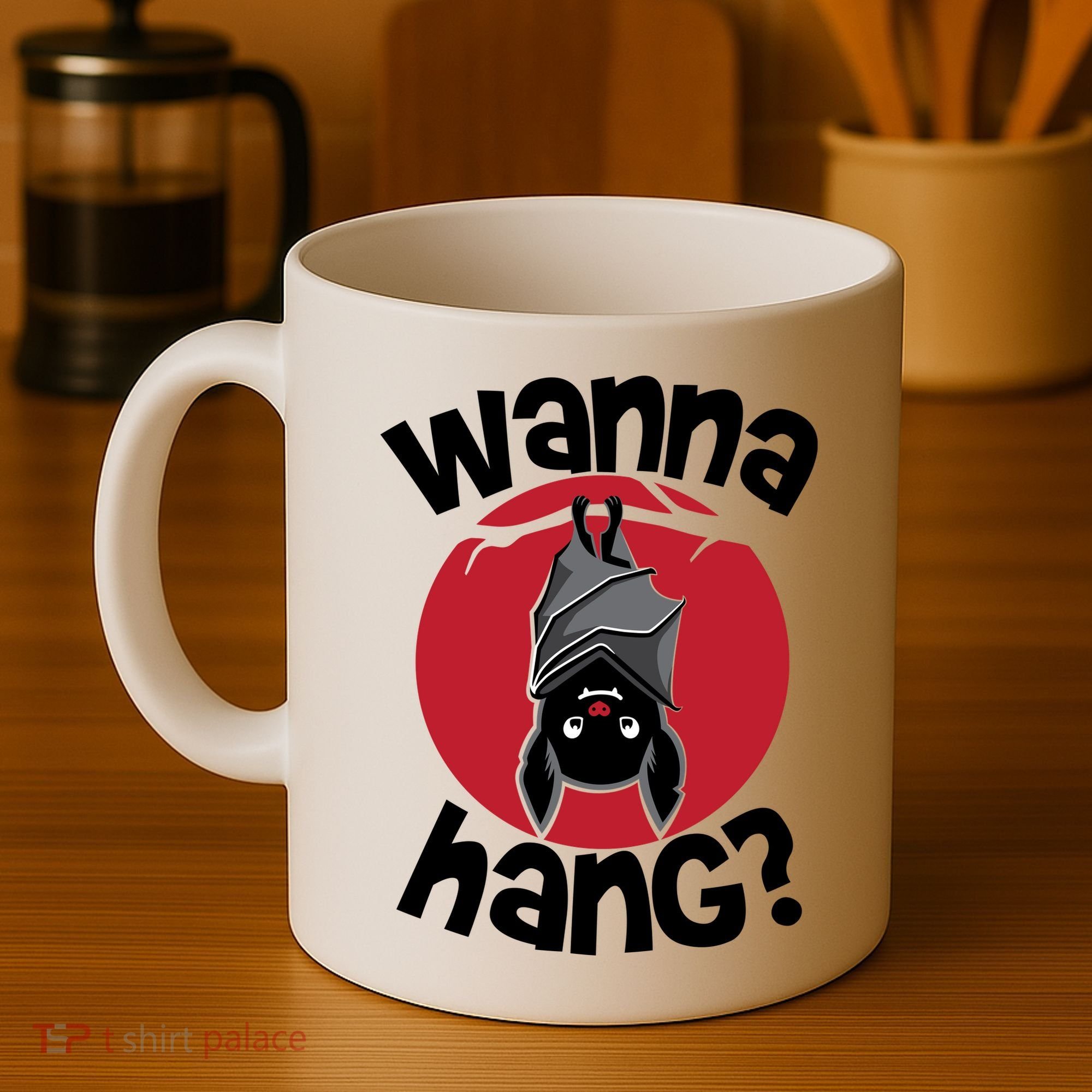 Wanna Hang Funny Bat Coffee Mug
