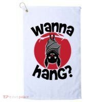 Wanna Hang Funny Bat Golf Towel thumb 0