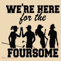 We're Here For The Foursome Funny Sarcasm Golf Lover Golfer Tote Bag thumb 4