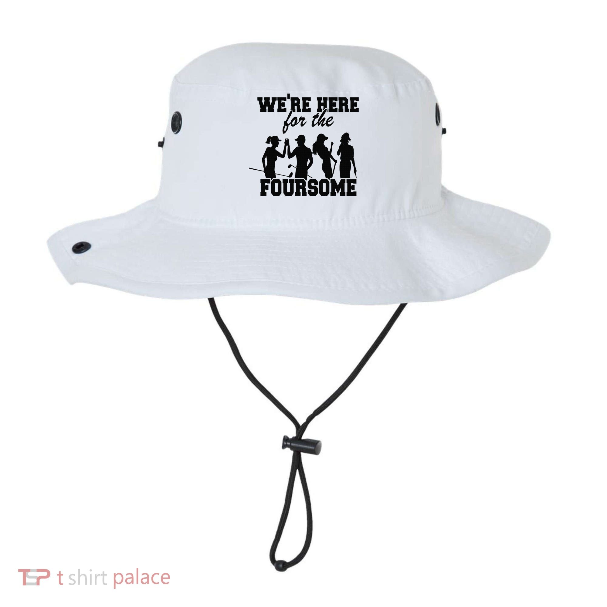 We're Here For The Foursome Funny Sarcasm Golf Lover Golfer Bucket Hat
