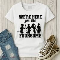 We're Here For The Foursome Funny Sarcasm Golf Lover Golfer Women's T-Shirt thumb 3