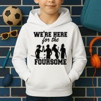 We're Here For The Foursome Funny Sarcasm Golf Lover Golfer Kids Hoodie thumb 2