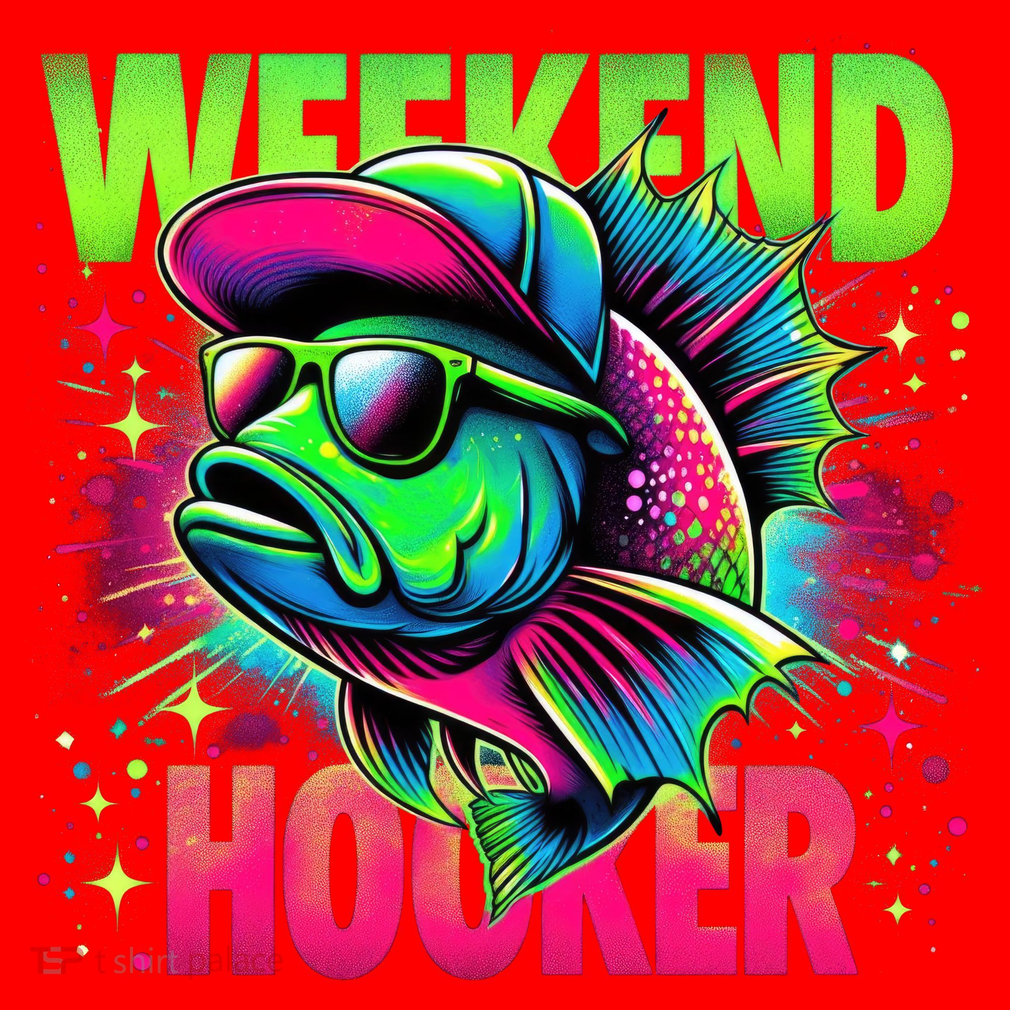 Weekend Hooker Funny Fish Santa Hat