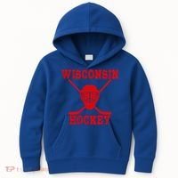 Wisconsin Hockey Gift Kids Hoodie thumb 0