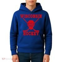 Wisconsin Hockey Gift Kids Hoodie thumb 4
