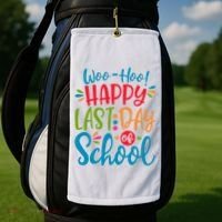 Woo Hoo Happy Last Day Of School Golf Towel thumb 2