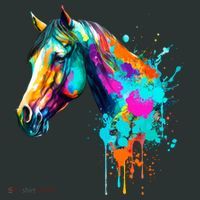 Watercolor Horse Head T-Shirt thumb 7