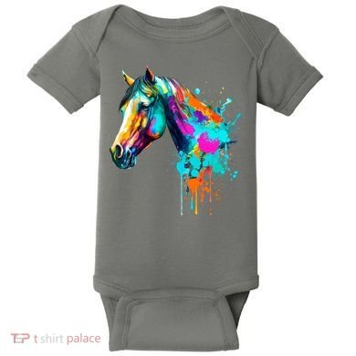 Watercolor Horse Head Baby Bodysuit