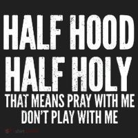 Womens Half Hood Half Holy That Means Pray With Me Funny Beanie thumb 2