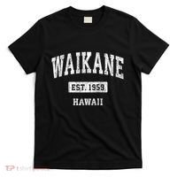 Waikane Hawaii Hi Vintage Sports Established T-Shirt thumb 0