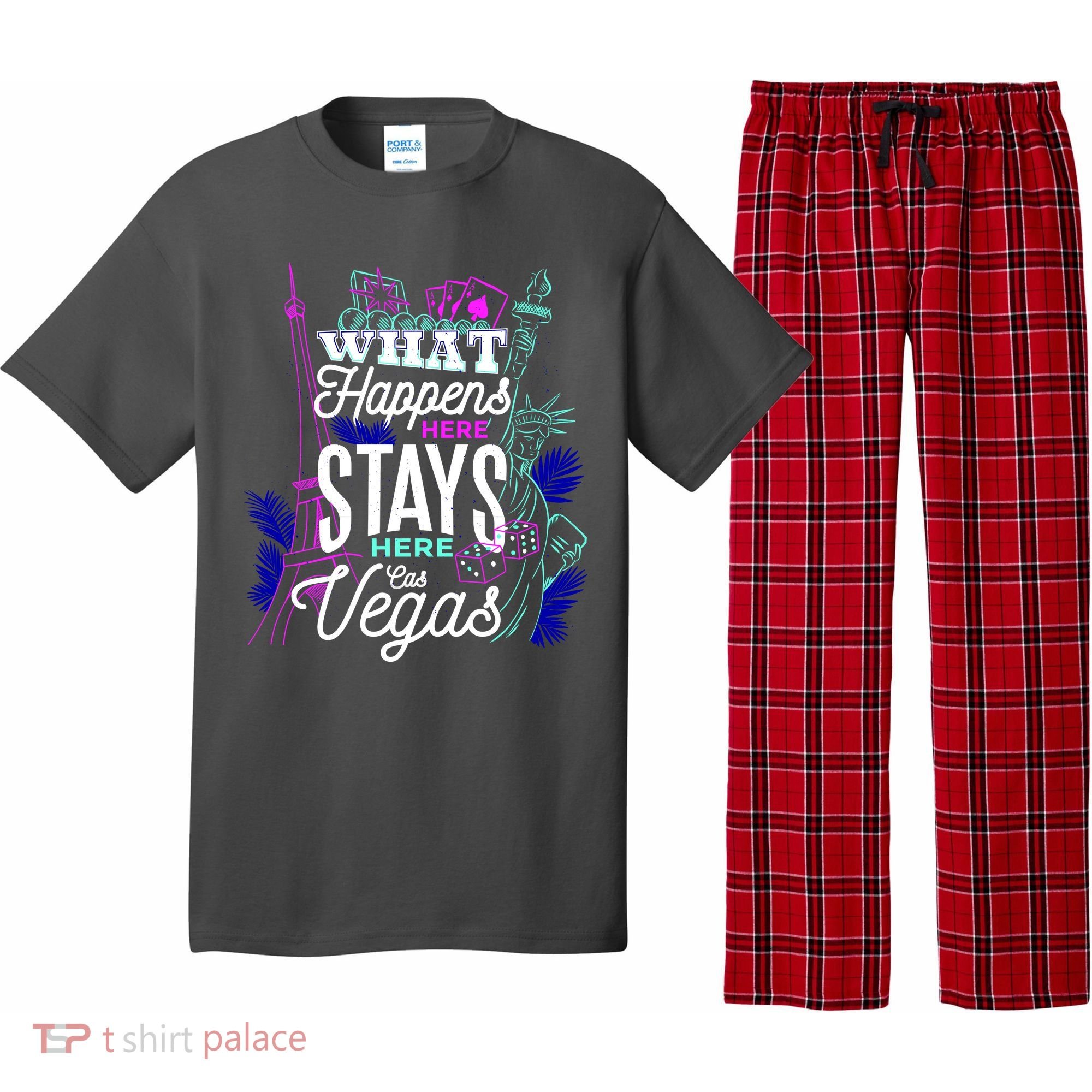 What Happens Here Stays Here Las Vegas NV Vacation Pajama Set