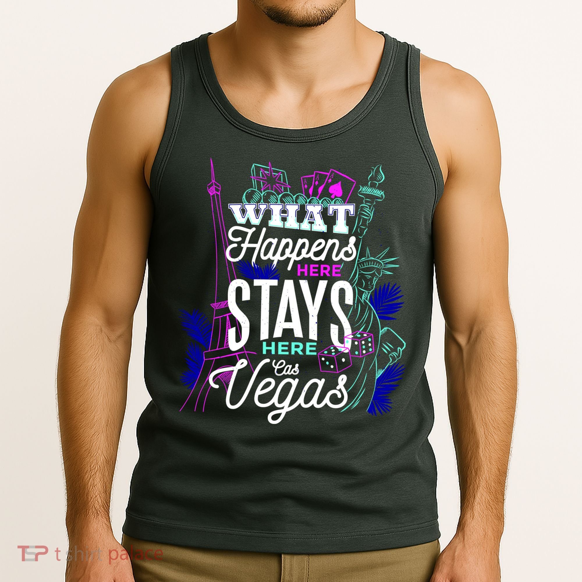 What Happens Here Stays Here Las Vegas NV Vacation Tank Top