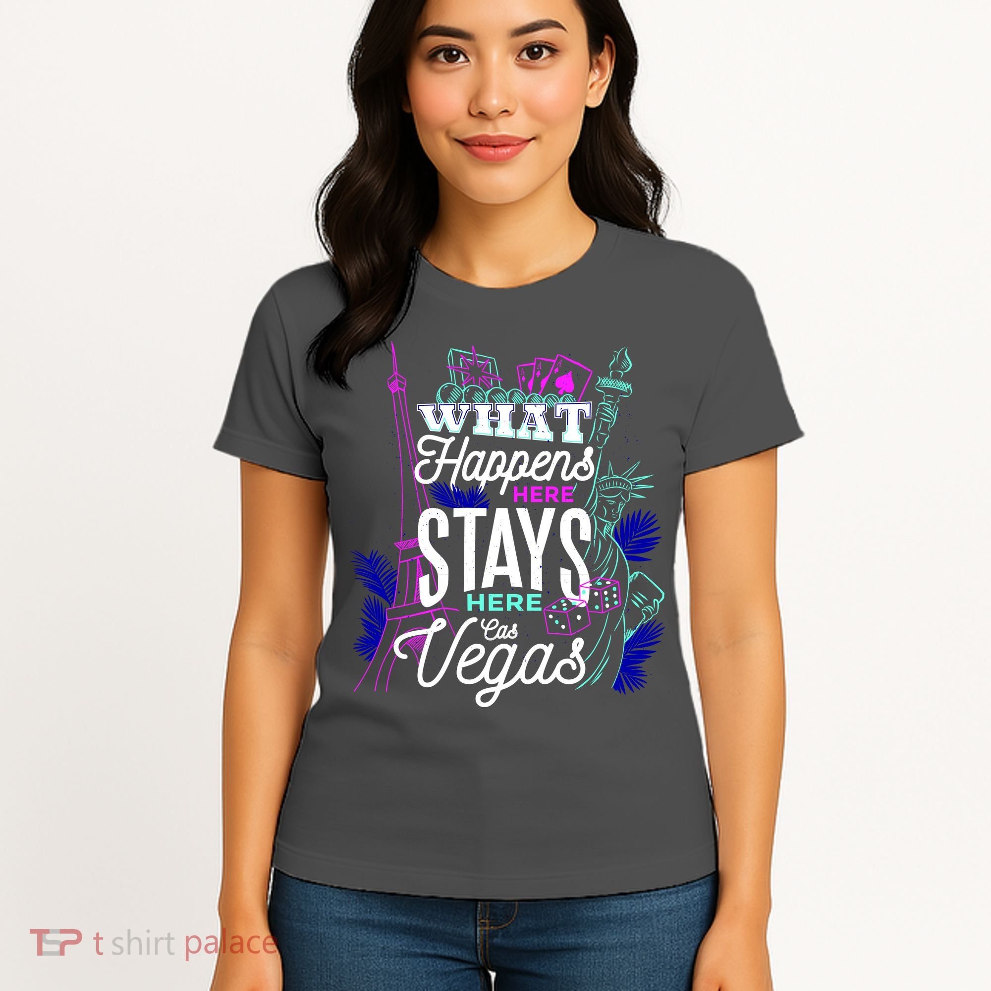 What Happens Here Stays Here Las Vegas NV Vacation Women's T-Shirt