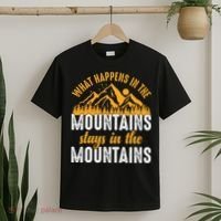 What Happens In The Mountains Stays In The Mountains Vintage Camping T-Shirt thumb 2